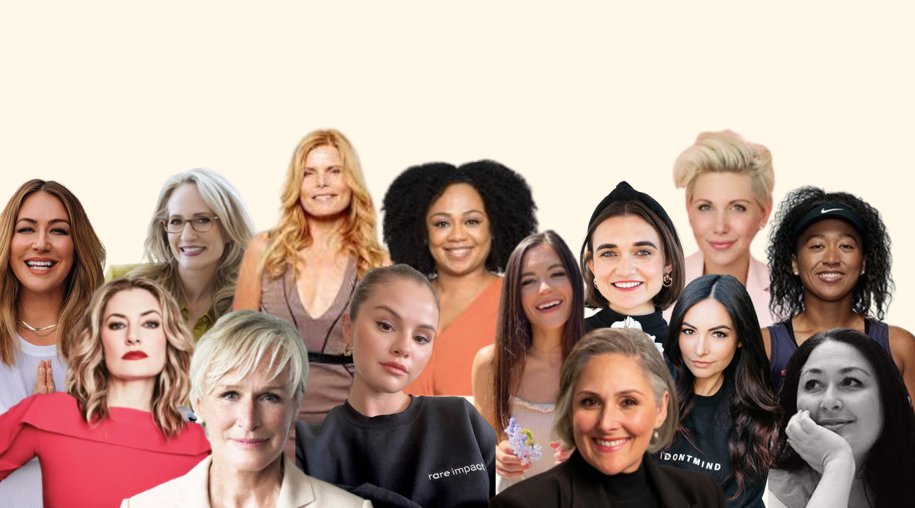 Collage of 13 diverse women smiling, representing female advocates in mental health.