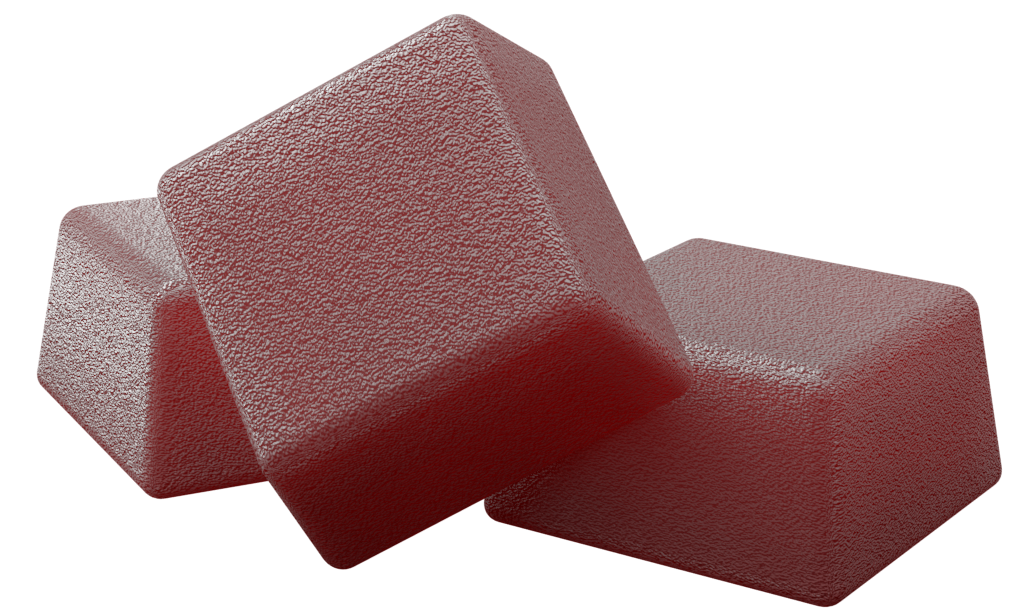 Three PYM chews arranged together.